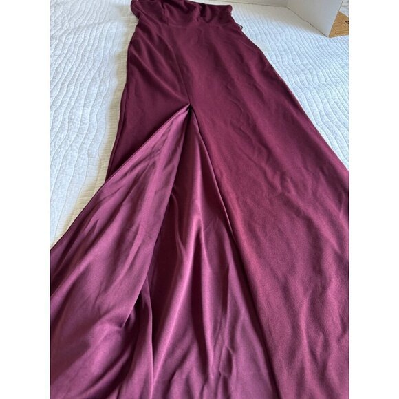 BUPT Maxi Bodycon One-Shoulder Burgundy Formal Dress SZ S NEW - Picture 7 of 8